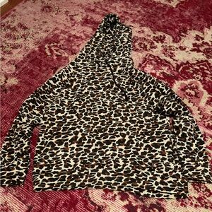 Cheetah drawstring hoodie